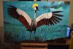 Birds crowned royal crane Painting, version /2/ by joky kamo, Antiquités & Art, Art | Peinture | Moderne, Enlèvement