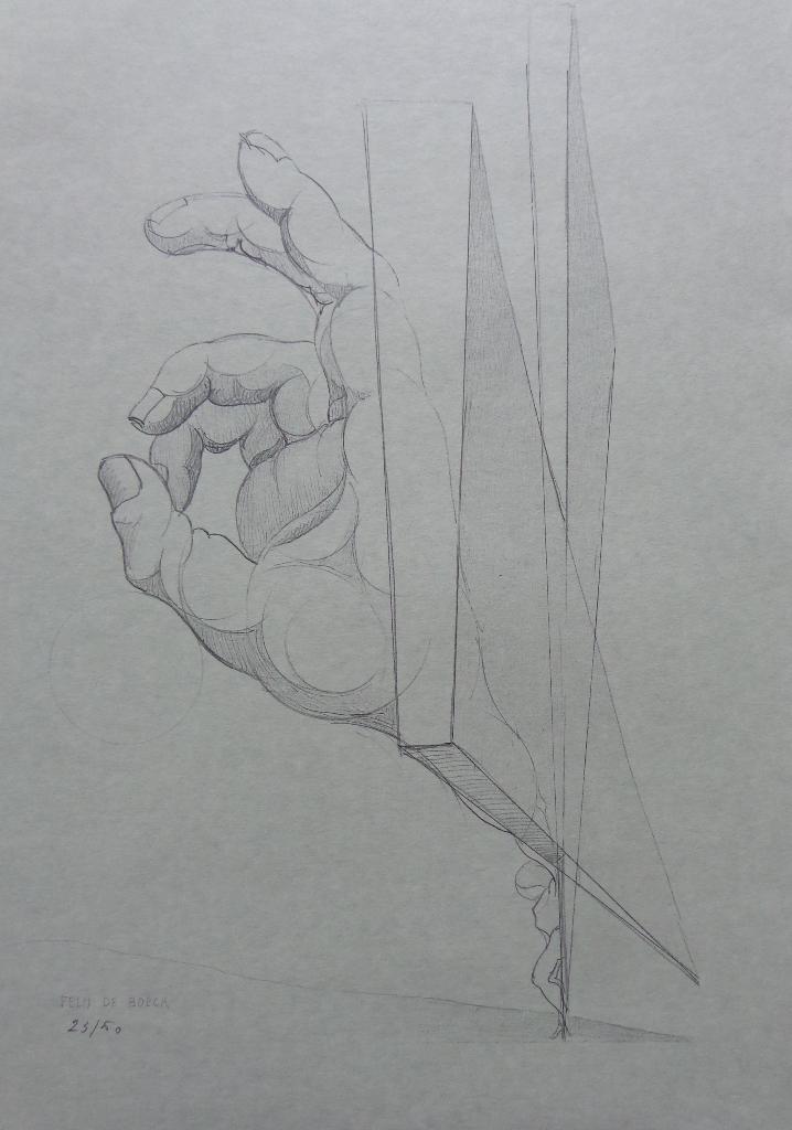 FELIX DE BOECK / HAND / ZW-W LITHO / 45x32cm, Antiek en Kunst, Kunst | Litho's en Zeefdrukken, Ophalen of Verzenden