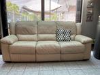 3 zit leder met 2 relax    + een 1 zit zonder relax, Huis en Inrichting, Zetels | Zetels, Ophalen, Modern denk ik zalmkleurig