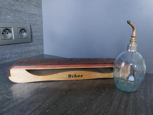 Antieke kappersattribuut parfumfles Biber aanzetleer barbier, Antiek en Kunst, Antiek | Gereedschap en Instrumenten, Ophalen of Verzenden