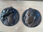 Bronzen plaquettes van Albert I en Elisabeth, Verzamelen, Ophalen, Gebruikt, Overige typen