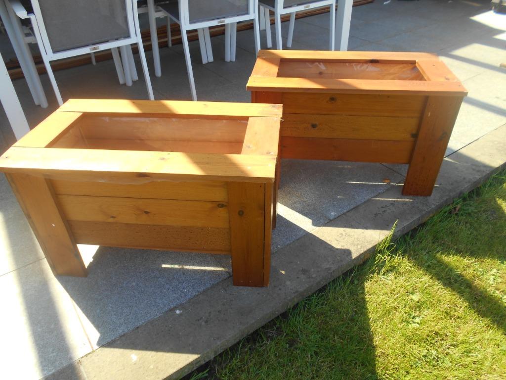 GRANDE JARDINIERE EN BOIS SUR PIEDS, Jardin & Terrasse, Bacs à fleurs & Jardinières, Comme neuf, Bois, Enlèvement