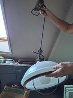 Luchter rond glazen kap, Huis en Inrichting, Lampen | Kroonluchters, Ophalen, Gebruikt, Glas