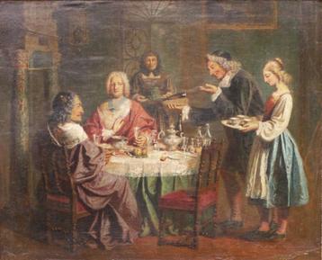 Schilderij getekend Charles-Auguste Herbé (1801-1884)  beschikbaar voor biedingen