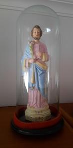 Jozef en Maria beeld  in biscuit onder stolp, Antiek en Kunst, Antiek | Religieuze voorwerpen, Ophalen