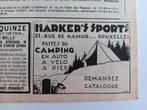 Advertentie Hergé - Harker's Sports - Touring Club 1928, Verzamelen, Ophalen of Verzenden, 1920 tot 1940, Tijdschrift