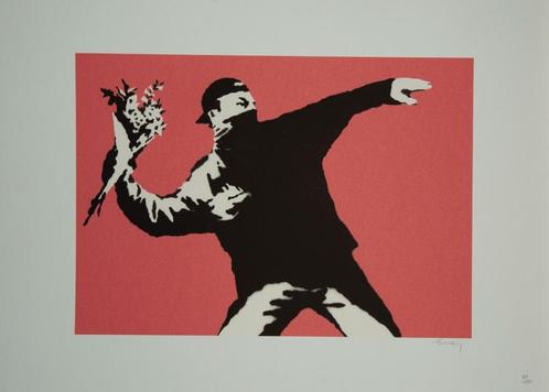 Banksy - Flower Thrower, Antiek en Kunst, Kunst | Litho's en Zeefdrukken, Ophalen of Verzenden