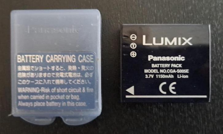 2 Panasonic Lumix CGA-S005E 3.7V 1150 mAh Li-Ion batterijen, Audio, Tv en Foto, Accu's en Batterijen, Zo goed als nieuw, Oplaadbaar