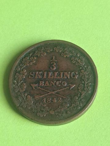 1842 Zweden 1/3 skilling in brons beschikbaar voor biedingen