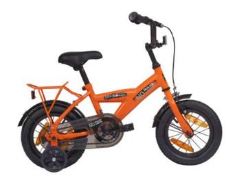 Kinderfiets jongens oranje, 12" wielen, goede staat disponible aux enchères