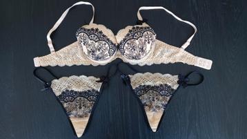Ensemble de lingerie neuf push-up 85b + 2 strings 36, Enlèvement ou Envoi, Ensemble