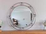 unieke grote ronde spiegel, design, geslepen spiegelrand, Ophalen, Zo goed als nieuw, Rond, 100 tot 125 cm