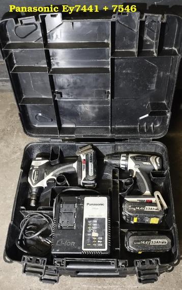 Panasonic Set 14,4V en 18V incl. accu's en koffers beschikbaar voor biedingen