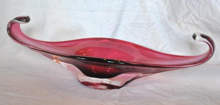 vasque gondole centre de table murano rouge, Antiquités & Art, Antiquités | Verre & Cristal, Enlèvement ou Envoi