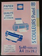 200 feuilles de papier bureautique A4 80g. 5 couleurs pastel, Enlèvement, Neuf, dans son emballage, Autres types