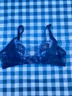 Donkerblauwe kanten bh met bloemenprint, Ophalen of Verzenden, Blauw, BH