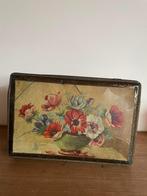 Oude blikken doos - Rizla bloementafereel, Verzamelen, Blikken, Ophalen of Verzenden, Gebruikt, Overige, Overige merken