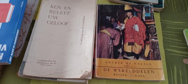 Oude leer/schoolboeken allerlei, Hobby en Vrije tijd, Stickers en Plaatjes, Gebruikt, Ophalen