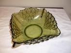 Antieke oude fruitschaal groen gekleurdglas art-déco nouveau, Ophalen