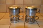 Tasses Dur-O-Bor avec filtre à café (thé) en métal argenté, Enlèvement ou Envoi, Argent