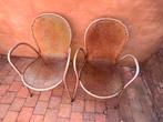 2 metalen tuinstoelen, Ophalen, Gebruikt, Metaal, Stapelbaar