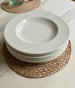 6 grote diepe borden keramiek 32 cm gebroken wit, nieuwstaat, Keramiek, Ophalen of Verzenden, Zo goed als nieuw, Bord(en)