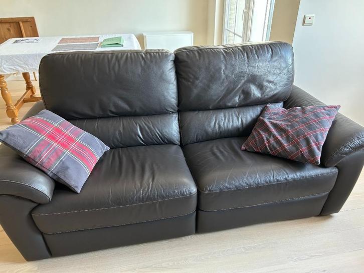 Lederen salon Chateau d'Ax, Huis en Inrichting, Zetels | Complete zithoeken, Gebruikt, Leer, Ophalen