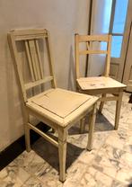 2 oude houten stoelen om op te knappen, Huis en Inrichting, Stoelen, Twee, Gebruikt, Landelijk, Hout
