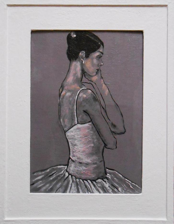 "Ballerina (12)" Ingelijst schilderij, Antiek en Kunst, Kunst | Schilderijen | Modern, Verzenden