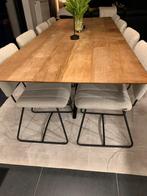 Eettafel in teak met kruispoot., Huis en Inrichting, Tafels | Eettafels, Ophalen, Zo goed als nieuw