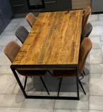 Ensemble salle à manger industriel en manguier, Maison & Meubles, Enlèvement, Comme neuf, Industriel, 6 à 8 chaises