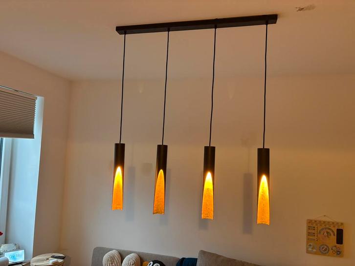 EGLO hanglamp Barbotto zwart messing 4xGU10 4,5W, Maison & Meubles, Lampes | Suspensions, Comme neuf, Enlèvement