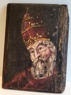 18de eeuws schilderij op hout –  Paus Leo I de Grote, Antiek en Kunst, Ophalen of Verzenden