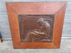 plaque en bronze l aieule signe Godefroid Devreese, Antiek en Kunst, Ophalen of Verzenden, Brons
