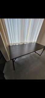 Donkere massief houten eettafel, Huis en Inrichting, Tafels | Eettafels, Ophalen, Zo goed als nieuw