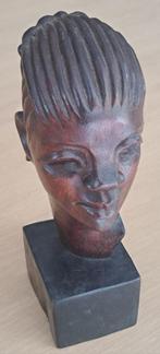 Handgesneden borstbeeld Afrikaanse dame., Ophalen of Verzenden