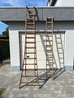Houten ladder uit 3 delen, Doe-het-zelf en Bouw, Ladders en Trappen, Ophalen, Gebruikt, Ladder, Opvouwbaar of Inschuifbaar
