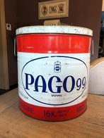 Stoer heel groot oud winkelblik doos PAGO 99 margarine, Autres marques, Utilisé, Enlèvement ou Envoi, Autre
