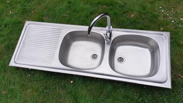 Evier inox avec mitigeur, Enlèvement, Utilisé