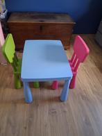 Kindertafel Ikea + 2 stoelen, Kinderen en Baby's, Kinderkamer | Tafels en Stoelen, Ophalen, Gebruikt, Tafel(s) en Stoel(en)