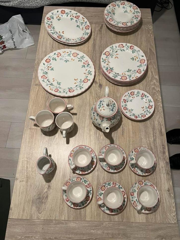 ANTIEKE SET 6 PERSONEN, Antiek en Kunst, Antiek | Servies compleet, Ophalen