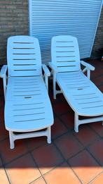 2 ligbedden, Tuin en Terras, Ligbedden, Ophalen, Zo goed als nieuw, Kunststof, Inklapbaar