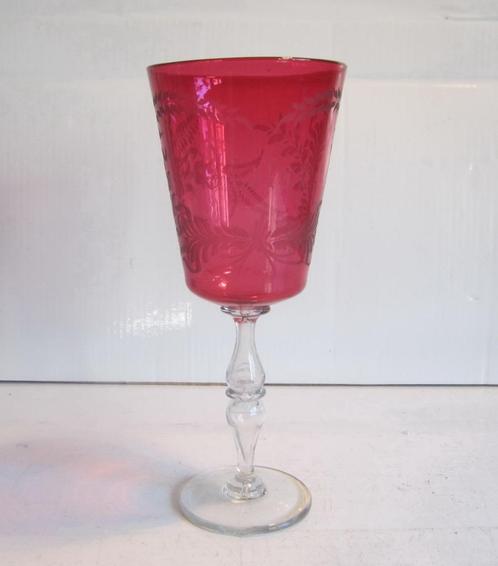 Antiek XL geciseleerd glas, beker 'Victor' 28,5 cm hoog, Antiek en Kunst, Antiek | Glaswerk en Kristal, Verzenden