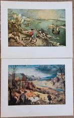 2 fotokaarten: schilderijen Pieter Breughel, Verzamelen, Ophalen of Verzenden, Gebruikt, Overige onderwerpen, Prent