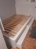 Lit 2 personnes, Maison & Meubles, Chambre à coucher | Lits, Enlèvement ou Envoi, Blanc, Bois