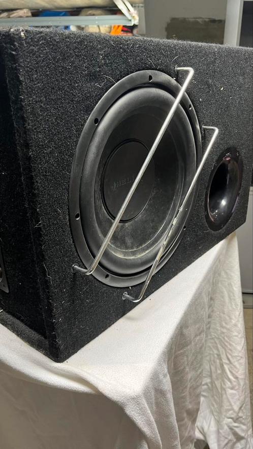 Caisson de basse 28cm + amplificateur 280W. Subwoofer, Autos : Divers, Haut-parleurs voiture, Utilisé, Enlèvement