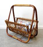 Vintage rotan krantenbak lectuurmand bamboe Franco Albini, Enlèvement ou Envoi, Utilisé