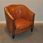 Kleine schapenleren fauteuil in topstaat, Ophalen of Verzenden, Zo goed als nieuw