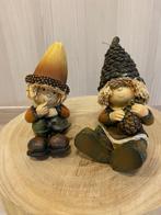 herfstdecoratie : 2 kindjes zittend, Ophalen of Verzenden, Zo goed als nieuw, Bruin, Minder dan 25 cm