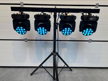 Party 4-bar 4 moving head 12x12w draadloze DMX Flightcase beschikbaar voor biedingen